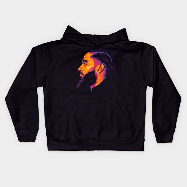 Nipsey Hussle Kids Hoodie by lazartemarjun